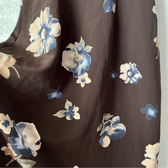 Vintage 90s Indie Brown Floral Slip Dress Spaghetti Strap Maxi Sense USA Size S - Picture 11 of 11